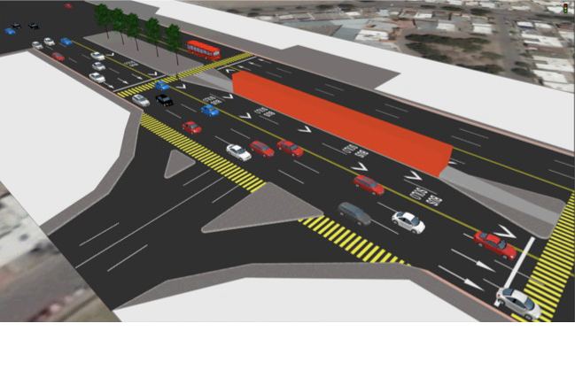 Simulación de corredor de autobuses
